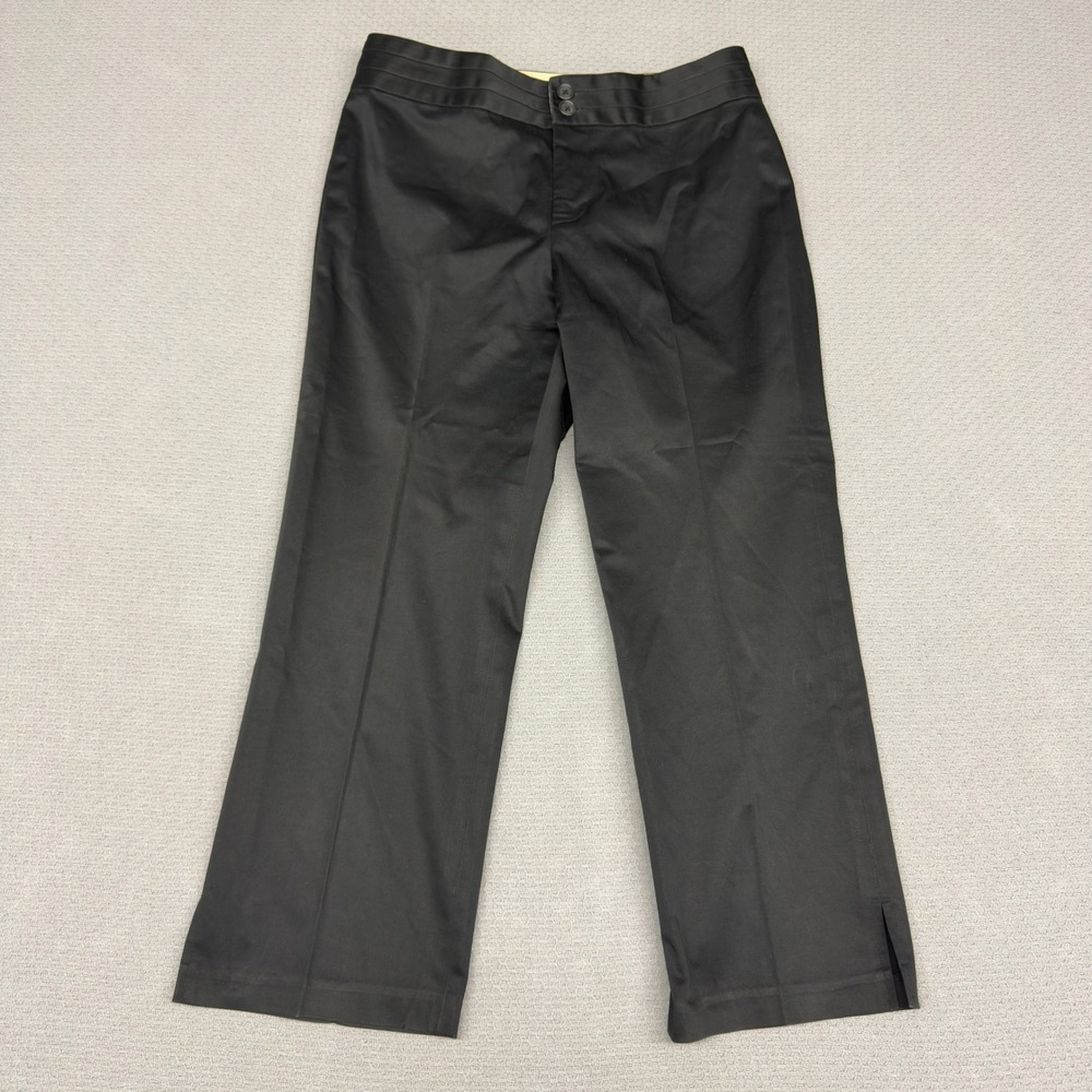 Banana Republic Pants Womens 4 Black Harrison Split Hem Crop Office Preppy